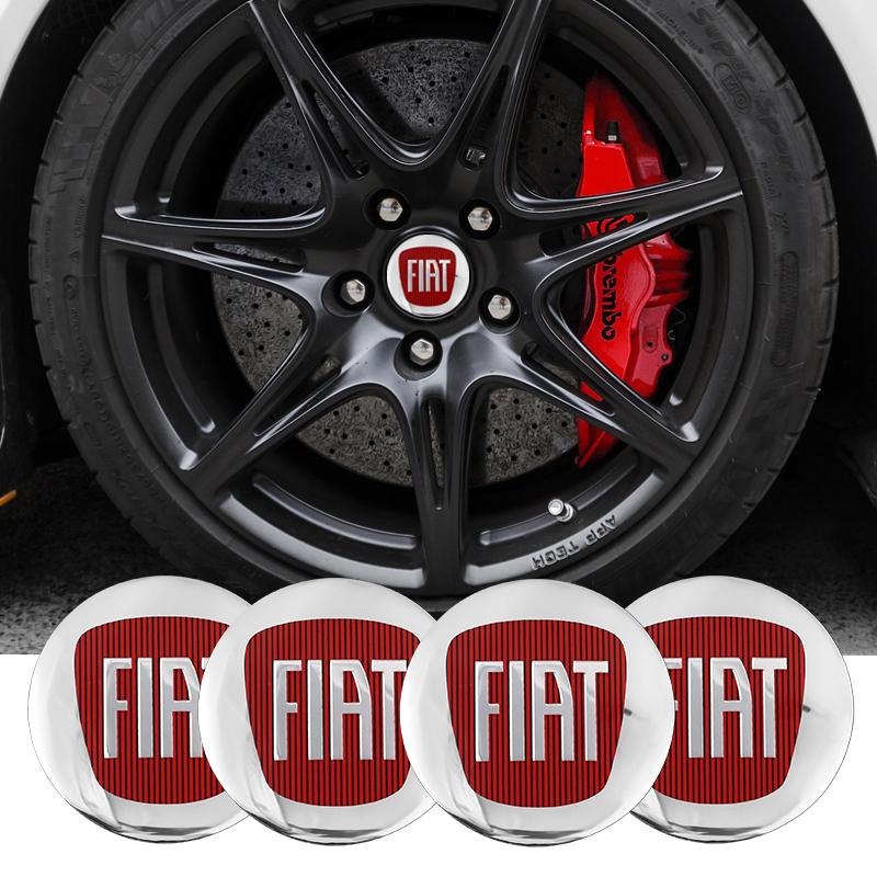 4Pcs 56mm Aluminum Alloy Car Wheel Center Sticker For Fiat Abarth 500e Panda Tipo FR Argo Freemont Viaggio Bravo Punto Doblo