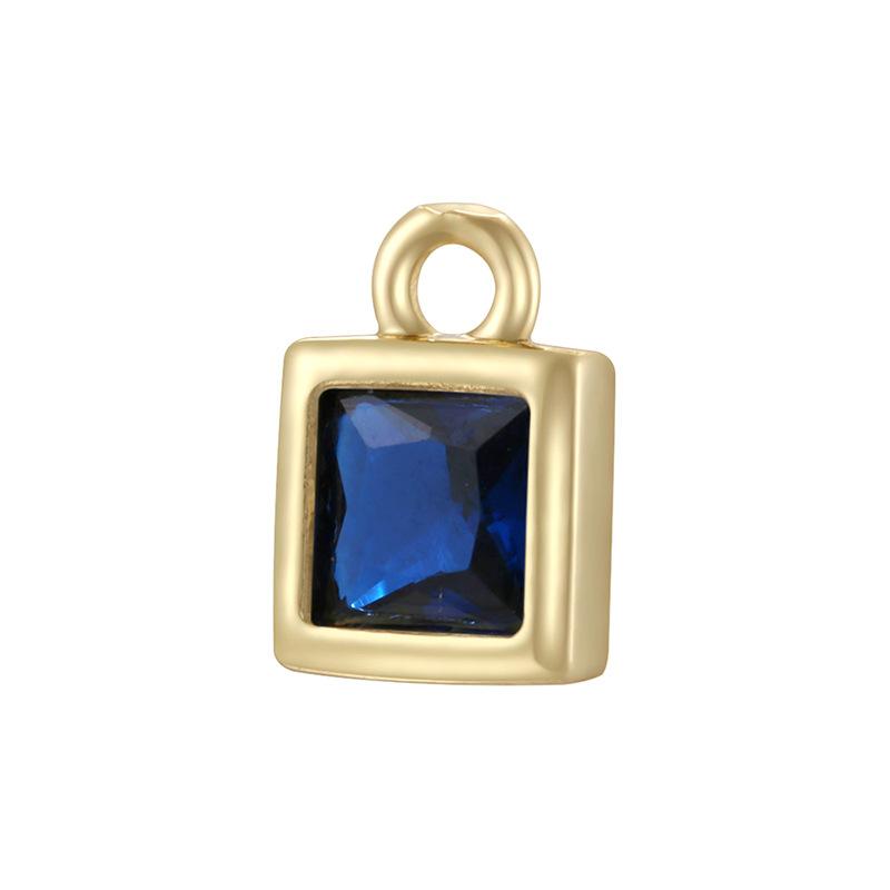 Light Luxury Twelfth Birthday Stone Sugar Cube Pendant Handmade Diy Bracelet Necklace Square Pendant Vd1939