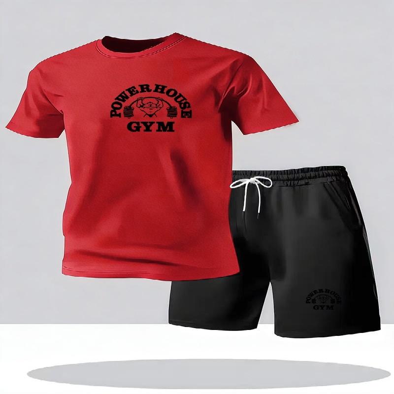 Men's set 2026 summer men's clothing casual T-shirt+shorts two-piece set men's short sleeved breathable sports set two-piece set