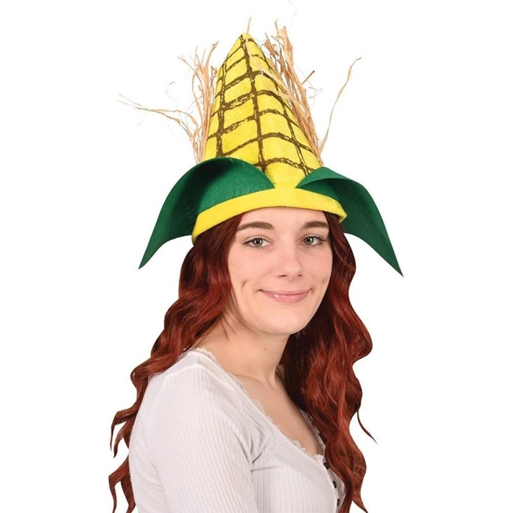 Comfortable Elastic Fit Corn Shaped Funny Party Hat Soft Felt Quirky Cosplay Cap  Halloween