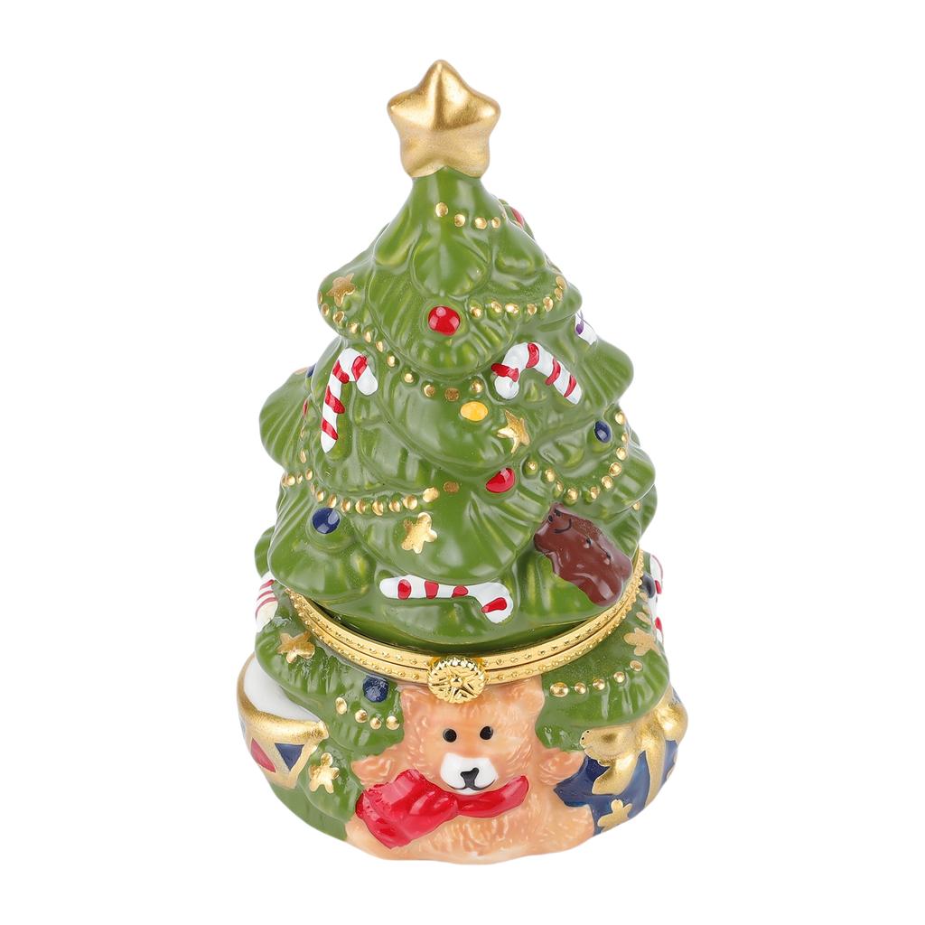 Julgrans Smyckeskrin Keramiskt Prydnadsskrinet Skattkista Godisask Organizer Innovativ Pynt Hemrum Skrivbordsdekor