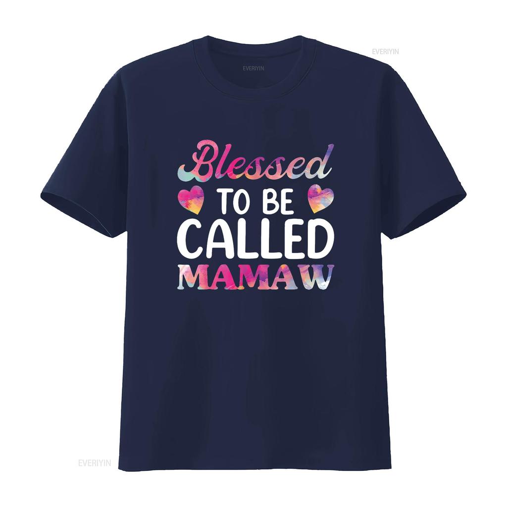 Blessed To Be Called Mamaw T Shirt Funny Mothers Day Grandma vintage Washed Soft Versatile streetwear Casual homme Breathable