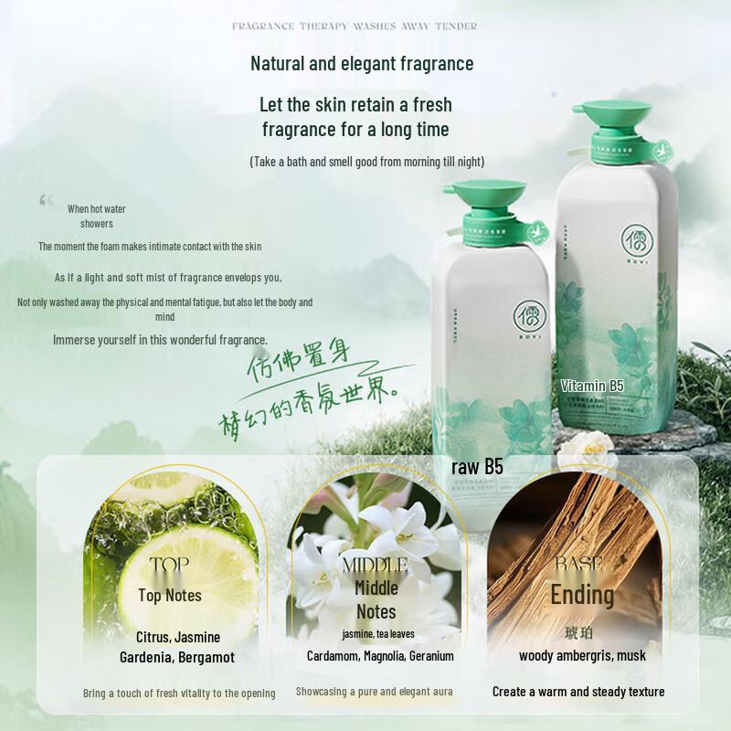 RUYI Centella Asiatica Vitamin B5 Fragrance Shower Gel