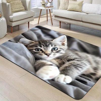1 pz tappeti da cucina anti-fatica, simpatico gatto stampa impermeabile antiscivolo spesso tappetino da cucina imbottito resistente e confortevole tappetino da cucina