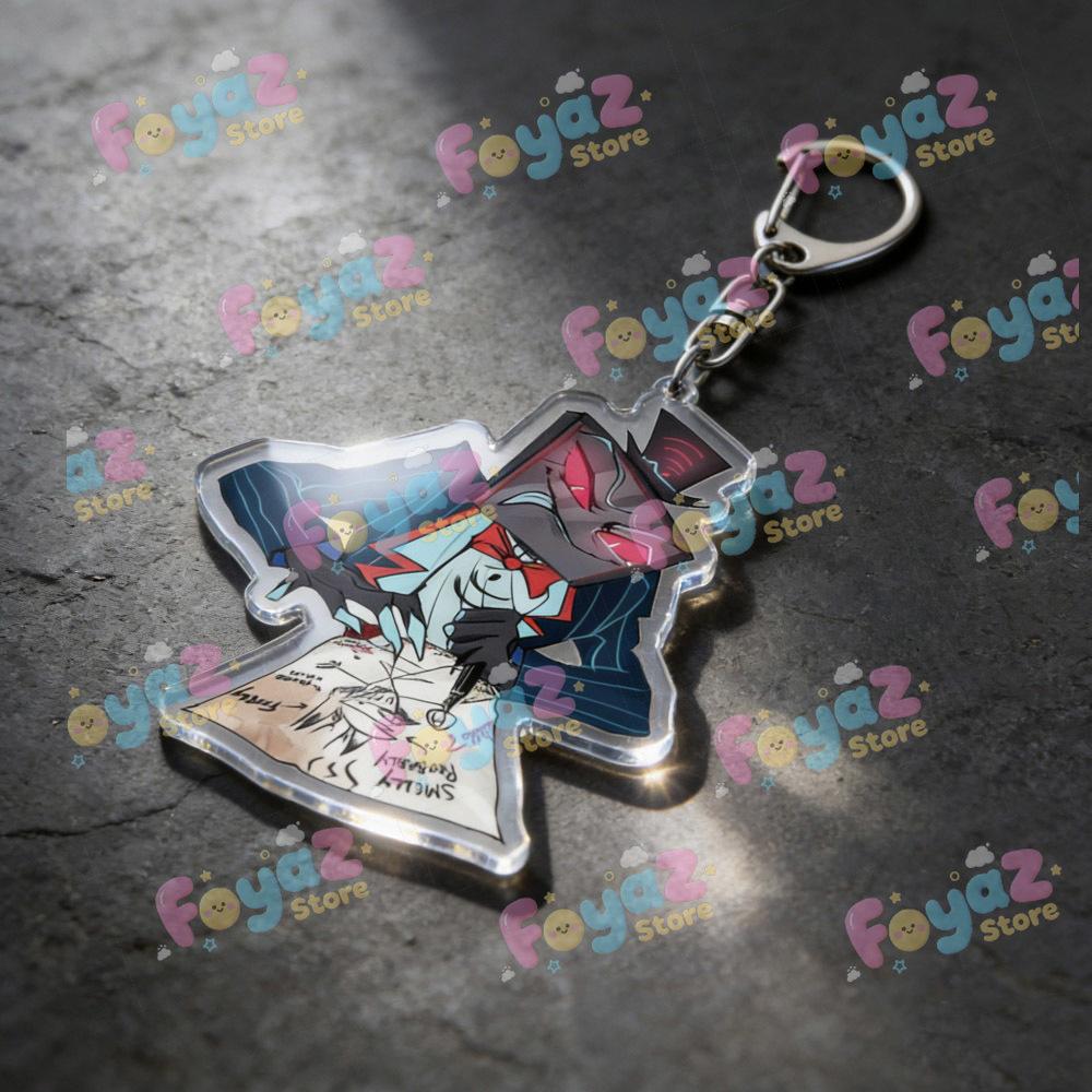 Cool Cartoon Chibi Alastor Vox Keychain Vox Fan Gift Vox Standee