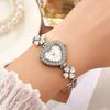 with Adjustable Bracelet Heart Shaped Watch Diamond Studded Watch Strap Wrist Decoration  Gift