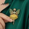 Alloy Lapel Pin Sparkling Rhinstone Ballet Fairy Brooch, Winged Dancer Girl Metal Bag Pin, Women Jewelry Accessories for Suit Dress Coat Scarf