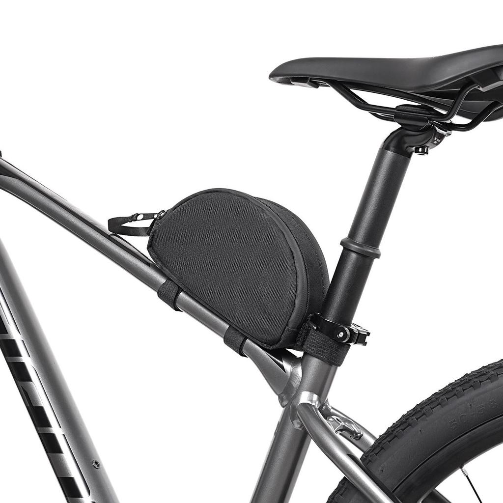 Kompakte 3D-Mummy-Fahrradtasche: Halbkreisförmige, geräumige, beinfreundliche Oberrohr-Aufbewahrung