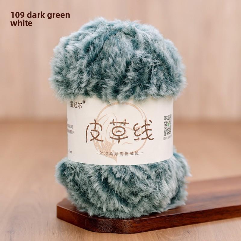 Hand Knitted Fur Yarn Long Hair Hat Scarf DIY Wool Yarn Simulation Fur Crt Material Autumn Faion Accories