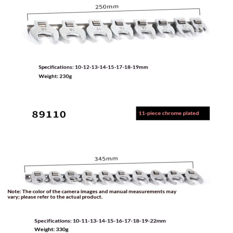 9/11 Pcs Flare Nut Wrench Set Crowfoot Wrench Set With Storage Rack Horn Dual Purpose Wrenches Tool Kit For 3/8" Drive