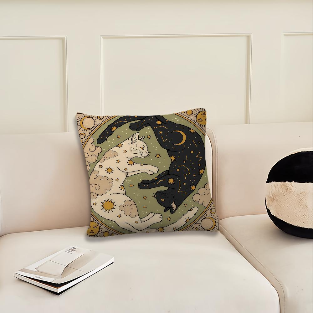 cute black cat cushion cover Pillow Cover Decoration Room Home Sofa living Office Car Nordic Simplicity