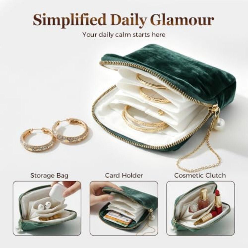 Multi-functional Jewelry Storage Bag Large Capacity Protective Pouch  For Bracelet Rings Earring