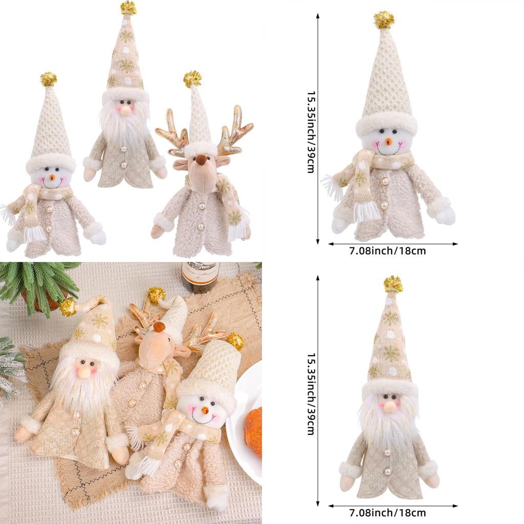 Christmas Santa Claus Snowman Deer Bottle Cover With Plush Foam Material For Holiday Table Decor