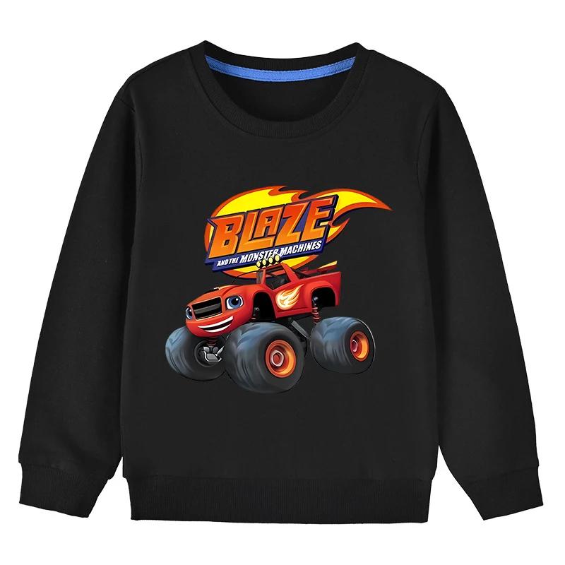 Spring and  Autumn Kids Blaze And The Monster Machines Cartoon Funny Sweatshirts Children's Hoodies Baby Pullover Tops Girls Boys Clothes