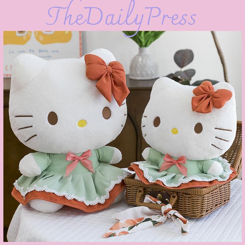 Stuffed Plush Animal Green Dress Toys Bow Multiple Sizes Gifts Dolls