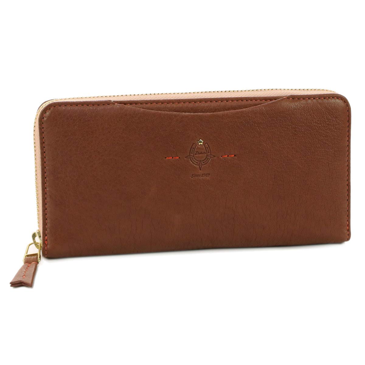 

Long wallet with coin purse Round zipper type Genuine leather Stella Brown [Dakota] Women s DA-30033-40 коричневий
