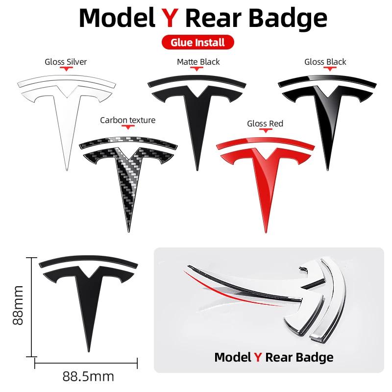 1 pièce ABS Emblème Capot Voiture Logo Capot Avant Badge Coffre Arrière Couvercle Volant Pour Tesla Modèle 3 Modèle Y Accessoires Auto