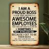 Office Wall Sign Humorous Boss Gifts Vintage Metal Tin Poster Funny Motivational Office Decor