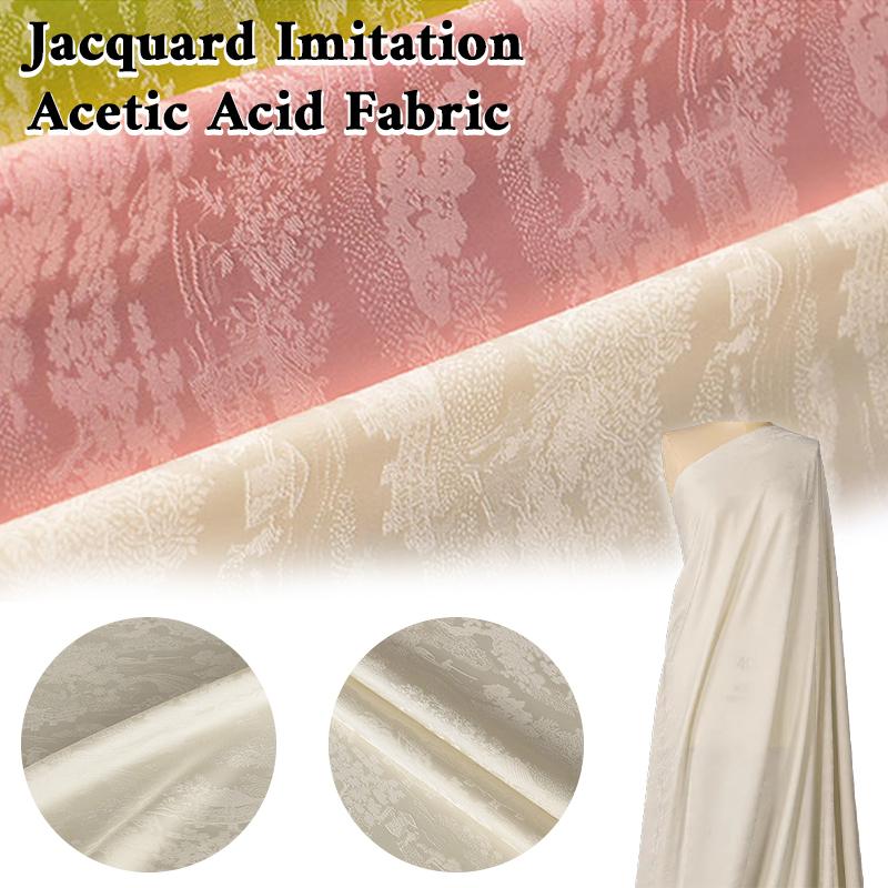 Chinese Style Vintage Jacquard Satin Silk Fabric Soft Drape Satin Brocade Fabric For DIY Cheongsam Hanfu Dress Qipao Apparel