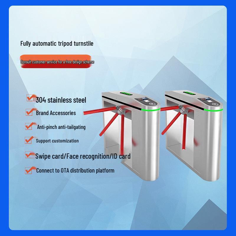 304 Stainless Steel Face Recognition Pedestrian Gate with Ticket Verification