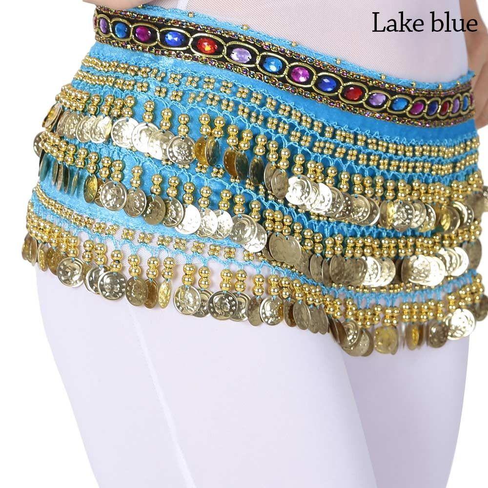 

Rhinestone Hip Scarf Tassels Dancer Skirt Shiny Show Costumes Women
