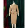 Women V Neck High Waist Solid Pencil Midi Office Commuting Dress