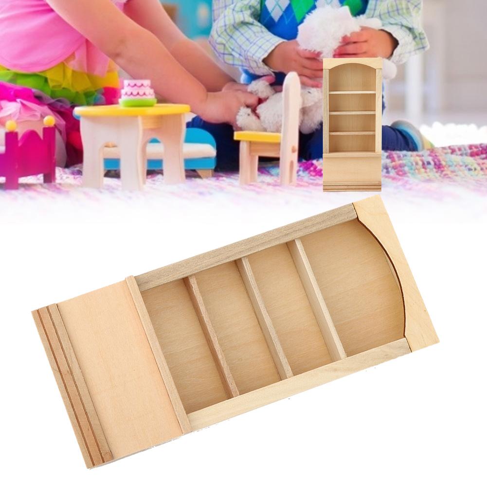 1:12 Doll House Wooden Bookcase Model for Dolls DIY Dollhouse Furniture AccessoryBookcase
