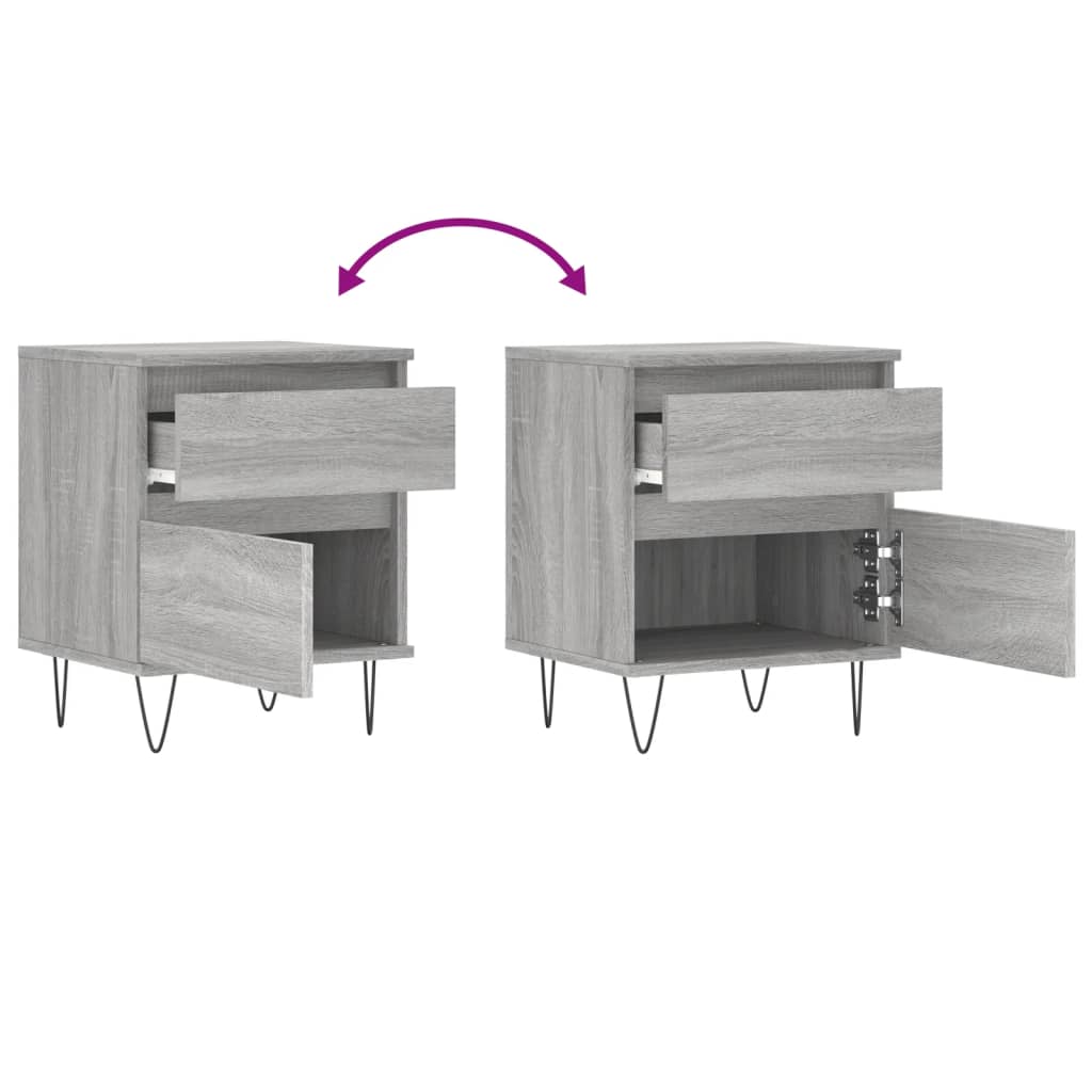 Nightstand Gray Sonoma 40 x 35 x 50 cm Particleboard