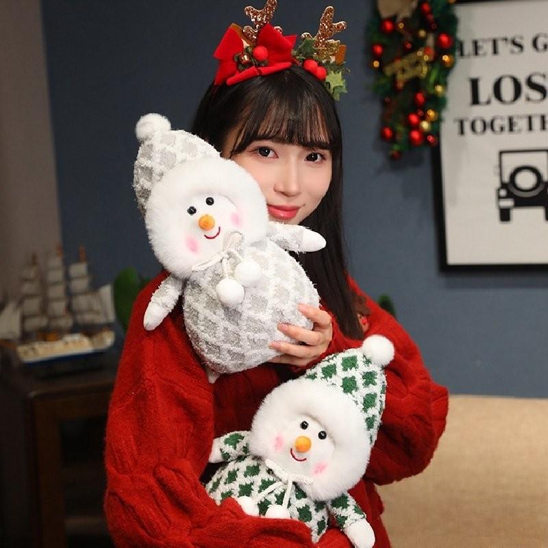 Adorable Plush Christmas Snowman Decoration Cute Stuffed Toy For Kids And Girlfriends