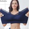 Velká velikost Dámská bezdrátová sportovní podprsenka odolná proti nárazům Seamless Gather Spací podprsenka Tenké tílko Bralette