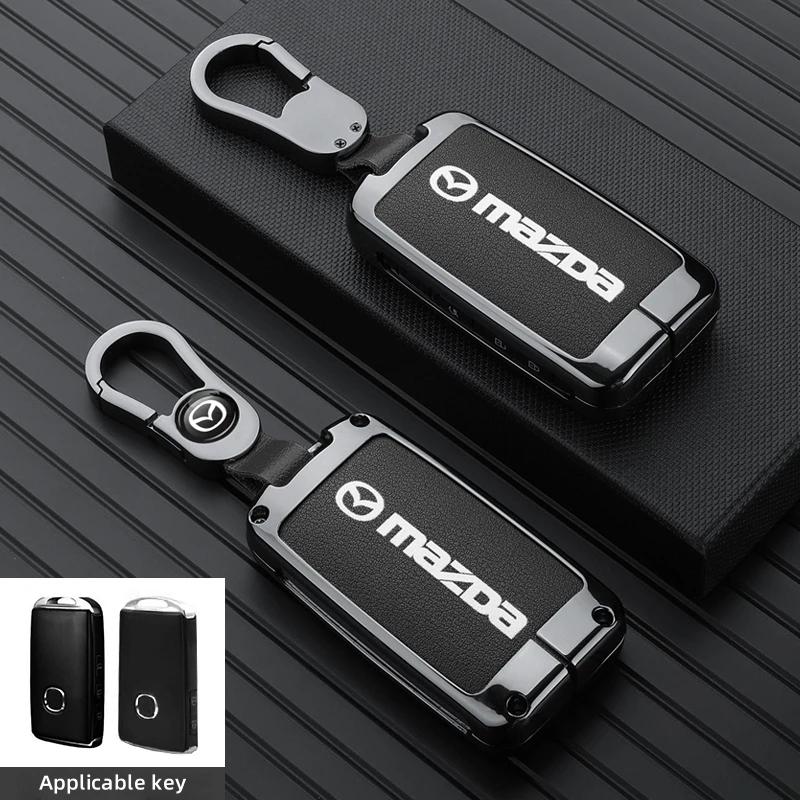 Leather Car Smart Key Case Cover Shell For Mazda 3 5 6 SKYACTIV Axela Atenza CX30 CX5 CX8 CX9 MX5 RX8 RX7 BT50 Keychain Protecto