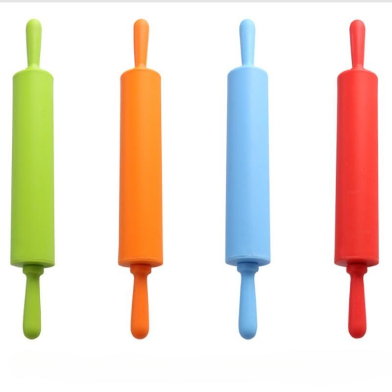 1PC Household Silicone Rolling Pins Plastic Handles Rolling Pins Baking & Pastry Tools Food Making Kitchen Tools