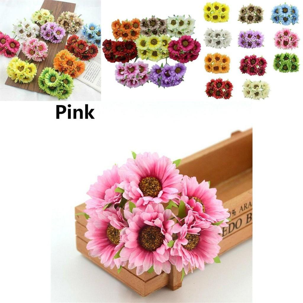 Vibrant 6pcs Artificial Gerbera Daisy Fake Silk Flower For Stunning Home Decor