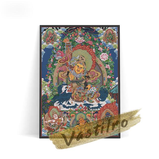 טנגקה טיבטית ציור קיר דתי אמנות הדפס פוסטר בודהיסטווה דיוקן רטרו ציור שמן ציור קיר אמונה בודהיסטית