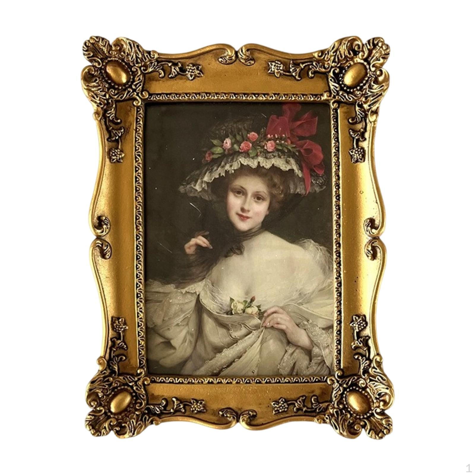 

Фоторамка из смолы в античном стиле, настольное украшение, настенный орнамент для гостиной, золотой