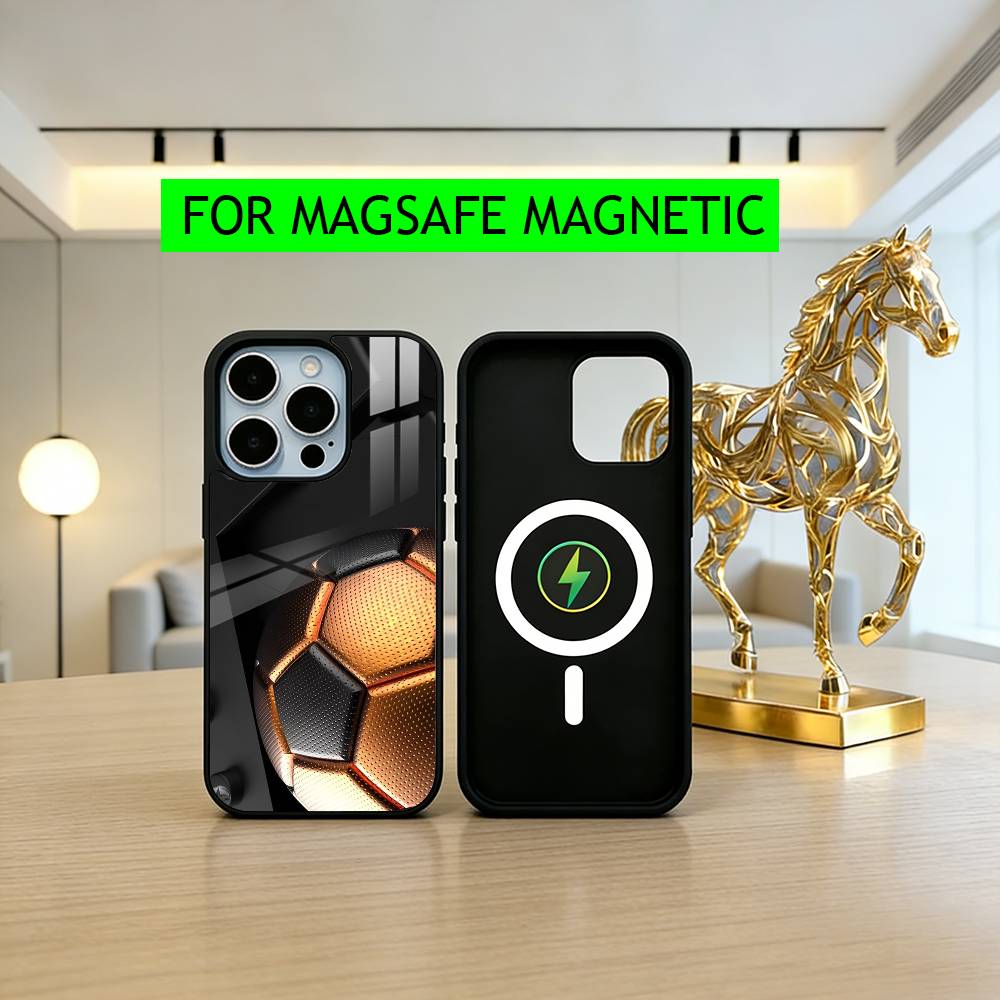 F-Football S-Soccer stitch texture Phone Case For iPhone17,16,15,14,13,12,11 Plus,Pro Magnetic For Magsafe Wireless Charging