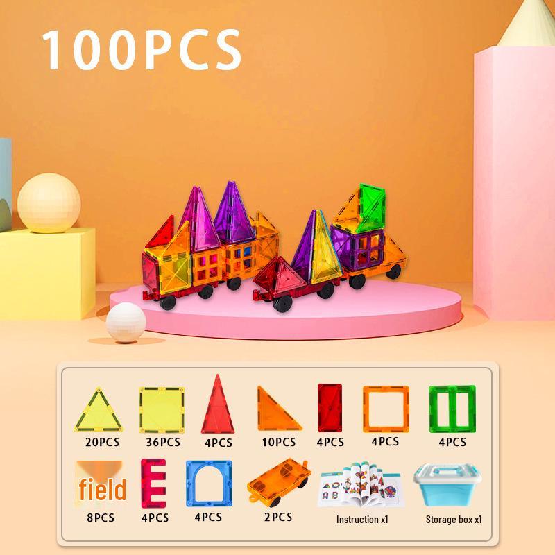 Stained Glass Magnetic Tile Building Blocks - Educational Toy for Developing Spatial Thinking