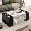 Living Room Table with Drawer, Coffee Table with Storage, Coffee Table for Living Room, 105 X 60 X 40.5 Cm, White and Black