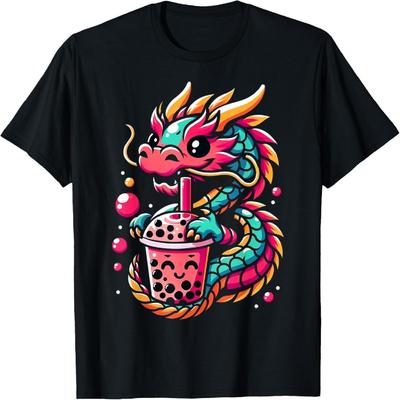 Kawaii Mythical Animals Kid Boba Tea Dragon T-Shirt