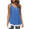 Women's Summer Lace Stitching Blouse Casual and Comfortable Sleeveless Vest