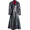 Men's Solid-Color Collared Slim-Fit Button-Down Long-Sleeve PU Leather Jacket for Spring and Fall