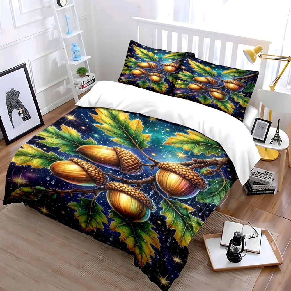 Golden Acorn Galaxy Dreams Bedding Sets Duvet Cover Sets Duvet Covers Pillowcases(1*Duvet Cover 2*Pillowcases Without Duvet Insert)