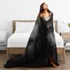 AFRICAN QUEEN African Art Black And Gold Blanket Cover Fuzzy Throw Blankets Bedroom Sofa Printed Soft Warm Bedsprea,