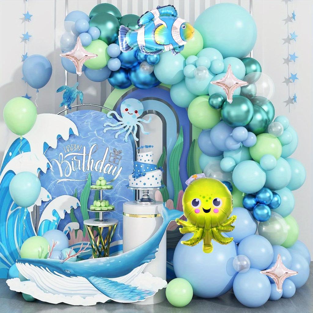 Ocean Theme Balloon Set for Birthday Party Decoration Ocean Theme Scene Decoration Summer Decoration Home Decoration