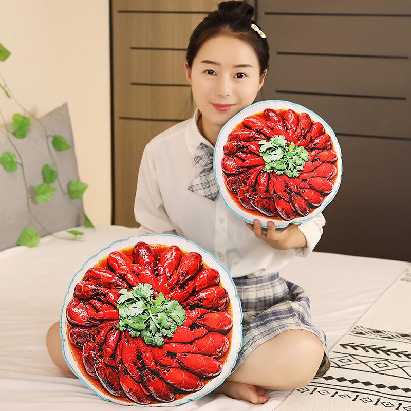 Internet Celebrity Creative Simulation Food Crayfish Throw Pillow Plush Toy Food Doll Nap Pillow Funny Foodie Props