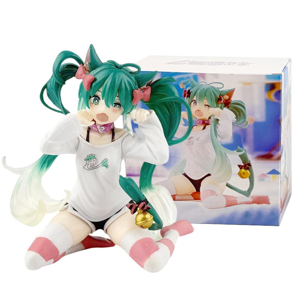 New 2026 Desktop Cute 8.07inch Hatsune Miku Kwaii Style Anime Figure Toys PVC Model Collector Doll Birthday Gift