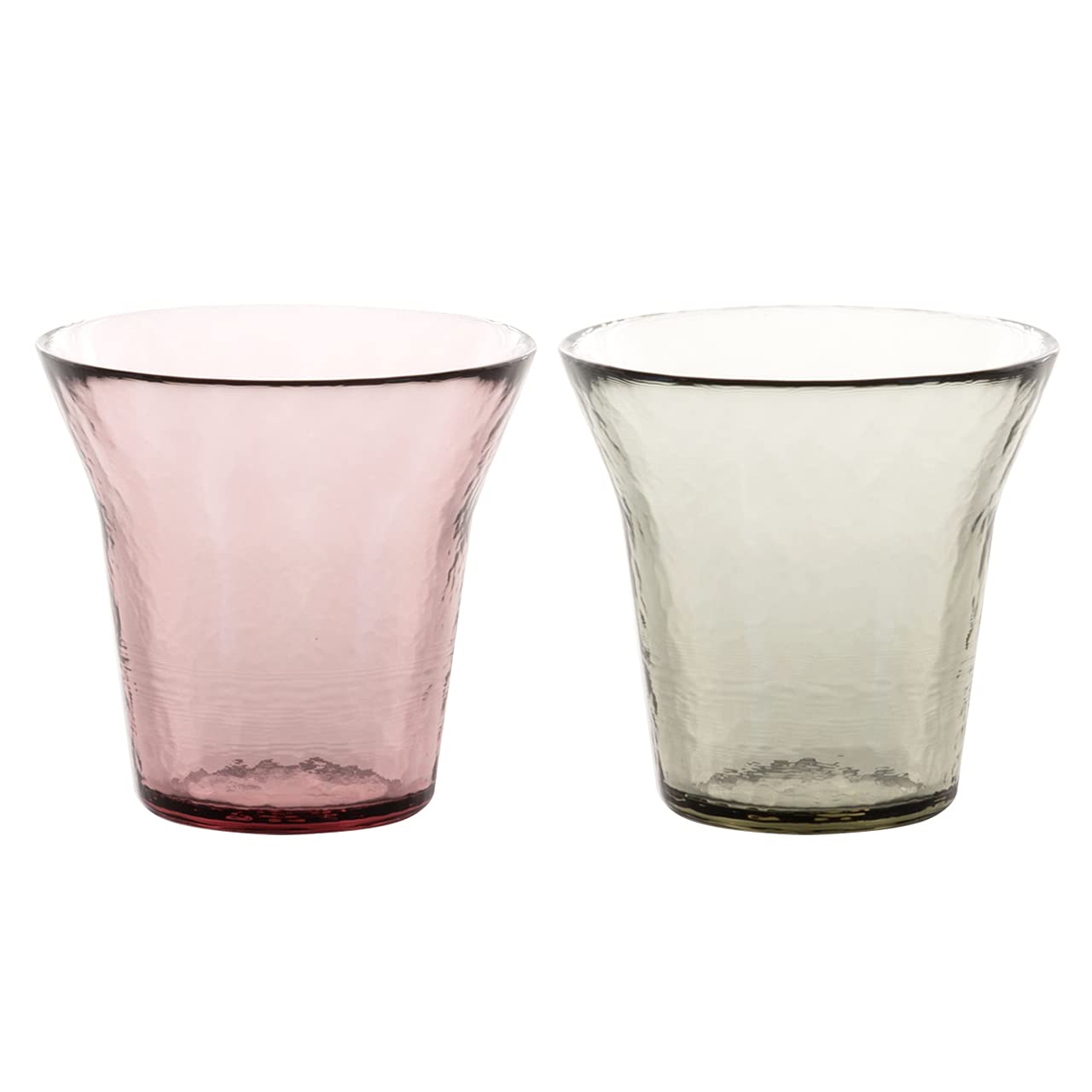 

Wired Beans Eternal Glass Tumblers Pair Set in Gift 200ml Tumbler Glasses and (Tsugaru Vidro) Box, (Pink Gray)