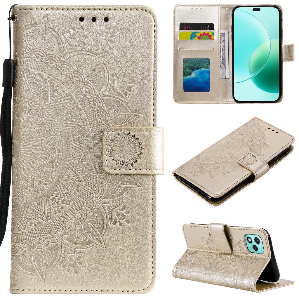 For Honor 400 Lite Stand Case Imprinted Totem PU Leather Wallet Phone Cover