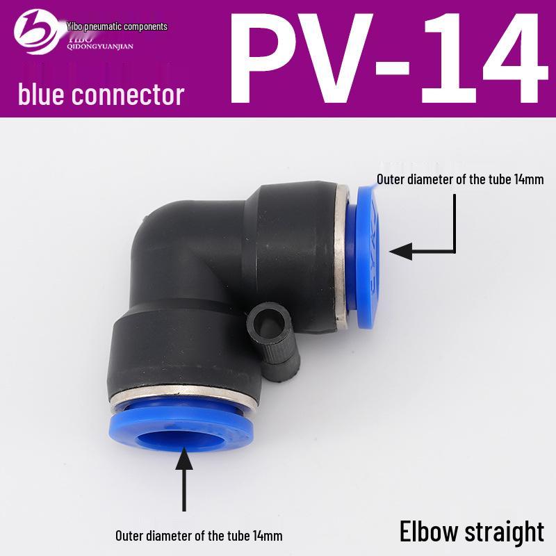Wirtschaftlicher blauer pneumatischer Schnellkuppler: Gerade, T-Stück, Vierweg, Fünfweg, Reduzierstück für PU/PE/PY/PZA/PK/PV