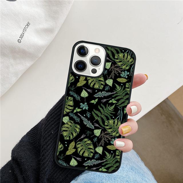 Monstera Blüte Tropische Grüne Blätter Handyhülle Cover für iPhone 17 Air 16 15 14 13 11 12 Pro Max PlusS Hülle